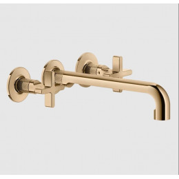 Смеситель для раковины, Gessi, Inciso, цвет-Warm Bronze PVD