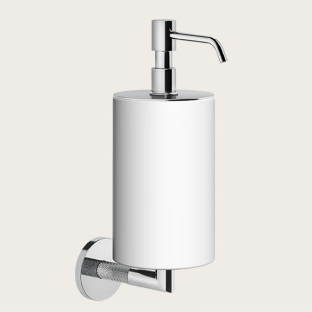Дозатор для жидкого мыла, Gessi, Anello, шгв 75*128*243, цвет дозатора-хром//белый