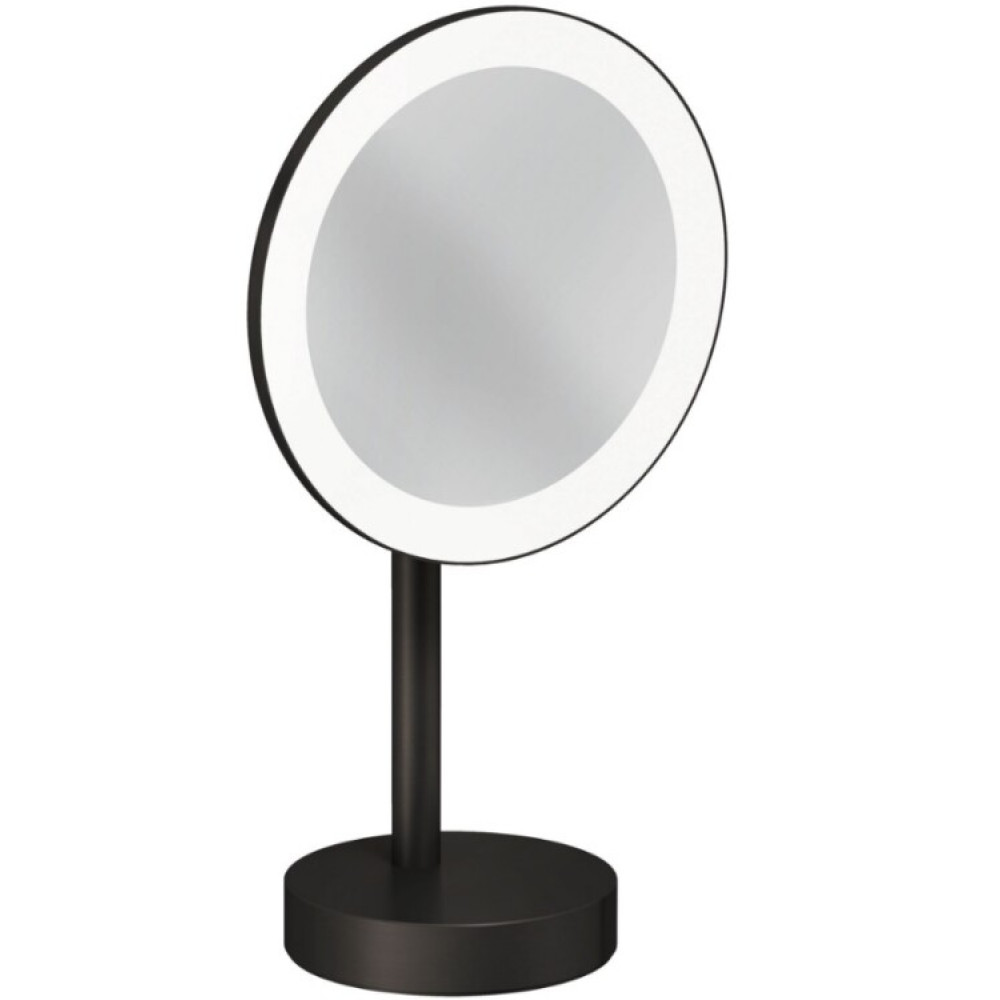 Косметическое зеркало, Kludi, VELA R, с подсветкой, цвет-сталь оружейная