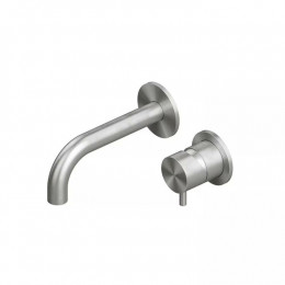 Смеситель для раковины, Quadro design, Source, цвет-сталь брашированная