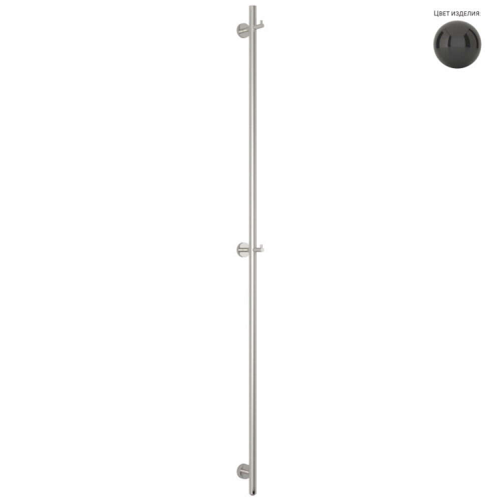 Полотенцесушитель, Сунержа, Аскет, шгв 50*122.5*1650, нижнее, кабель, цвет-RAL 9004 Сигнальный чёрный