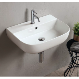 Раковина, Scarabeo, Glam, шгв 550*420*140, отверстия для смесителя-1, цвет-Sand matt