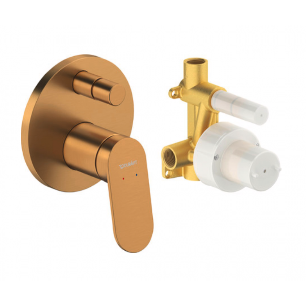 Смеситель для душа, Duravit, на 2 потребителя, цвет-Brushed bronze