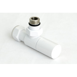 Вентиль, Сунержа, G 1/2" НР х G 3/4" НГ, угловой, цилиндр, цвет-RAL 9003 Сигнальный белый