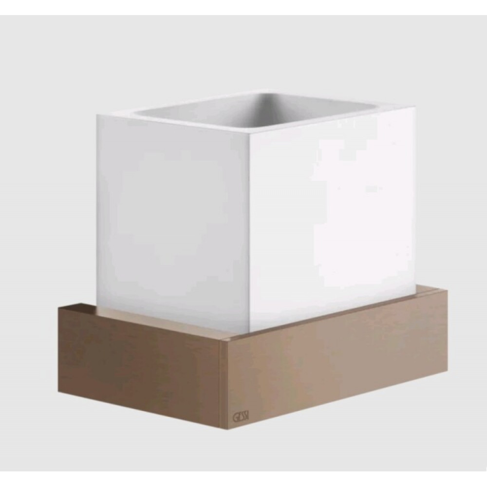 Стакан, Gessi, Rettangolo, шгв 140*95*116.5, цвет-белый/Copper Brushed PVD