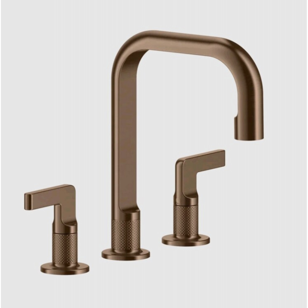 Смеситель для раковины, Gessi, Inciso, цвет-Copper Brushed PVD