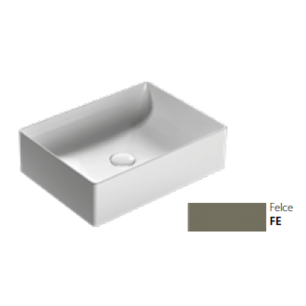 Раковина, Globo, Le Lastre, шгв 500*370*140, отверстия для смесителя-отсутствуют, цвет-Felce