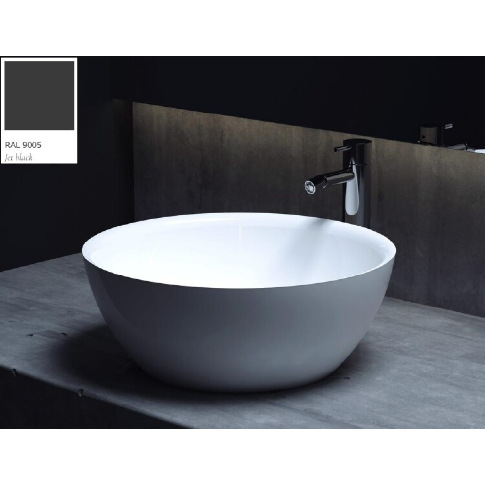 Раковина, Salini, ALDA 02, шгв 425*425*155, отверстия для смесителя-отсутствуют, цвет внутри и снаружи-RAL9005 матовый