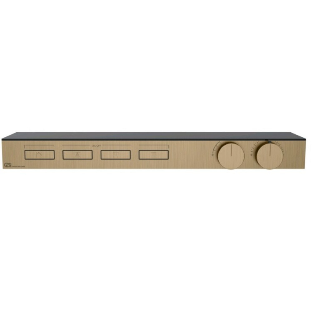 Смеситель для душа, Gessi, HI-FI, на 4 потребителя, цвет-Warm Bronze Brushed PVD