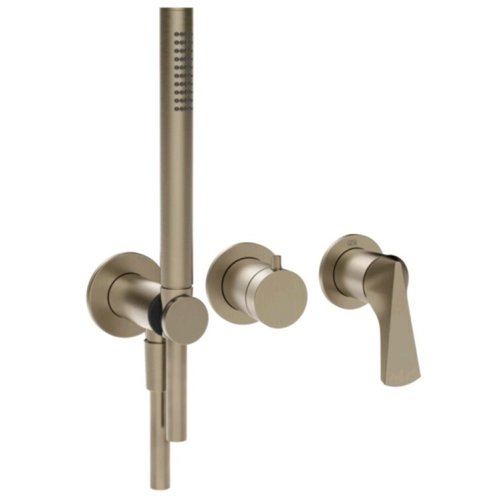 Смеситель для душа, Gessi, Ventaglio, на 2 потребителя, цвет-Finox Brushed Nickel