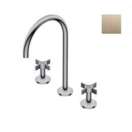 Смеситель для раковины, Ritmonio, Diametro35 Cross, цвет-Brushed Champagne