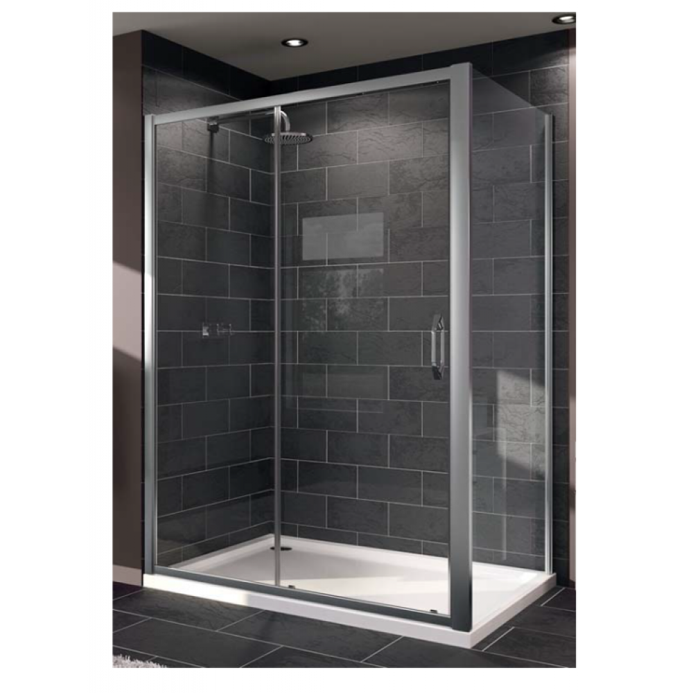 Боковая стенка, Huppe, X1, шв 900*1900, серебро с ярким блеском, цвет стекла-прозрачный