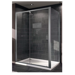 Боковая стенка, Huppe, X1, шв 900*1900, серебро с ярким блеском, цвет стекла-прозрачный