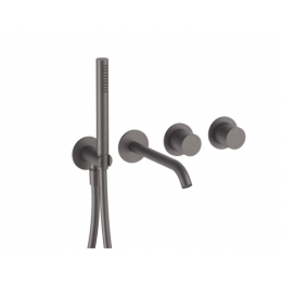 Смеситель для ванны и душа, Fantini, AA/27, цвет-Gun Metal Matt PVD