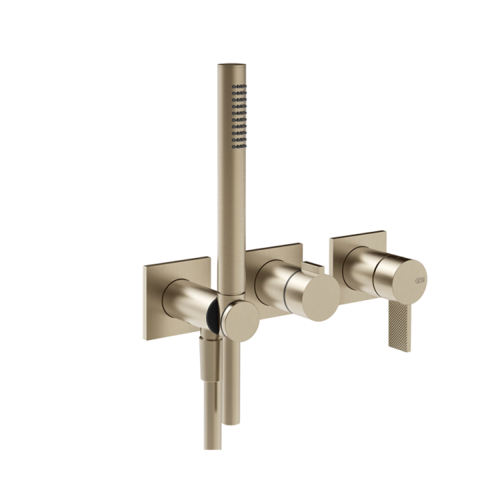 Смеситель для душа, Gessi, Inverso Diamantato, цвет-Brass Brushed PVD