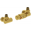 Терморегулятор, Сунержа, 3D, автоматический, G 1/2" НР х G 3/4" НГ, набор, правый, цвет-золото