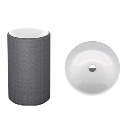 Раковина, Bette, BetteLux Oval Couture, шгв 500*500*100, отверстия для смесителя-отсутствуют, цвет-белый