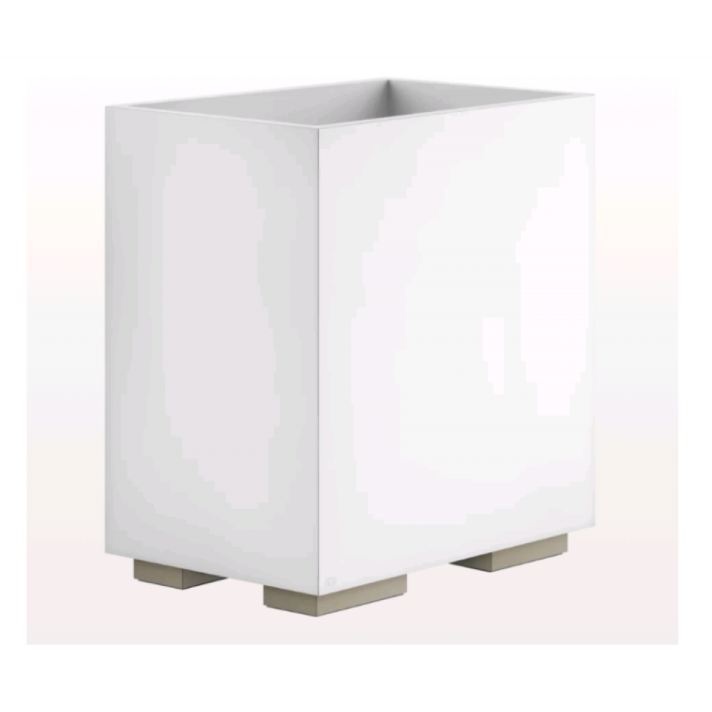 Корзина для мусора, Gessi, Rettangolo, шгв 250*170*257, цвет-Finox Brushed Nickel/белый