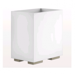 Корзина для мусора, Gessi, Rettangolo, шгв 250*170*257, цвет-Finox Brushed Nickel/белый