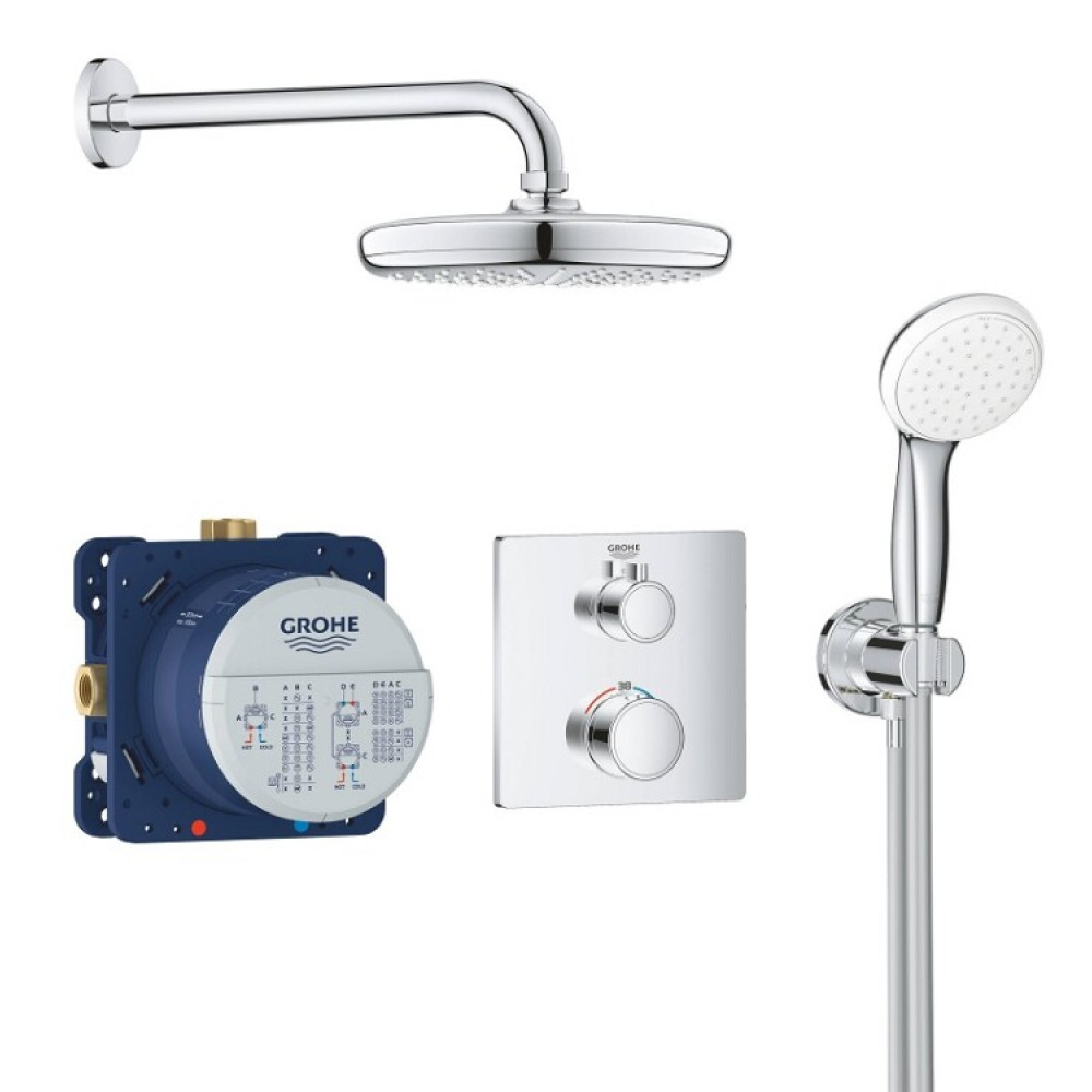 Душевой комплект, Grohe, Grohtherm, цвет-хром