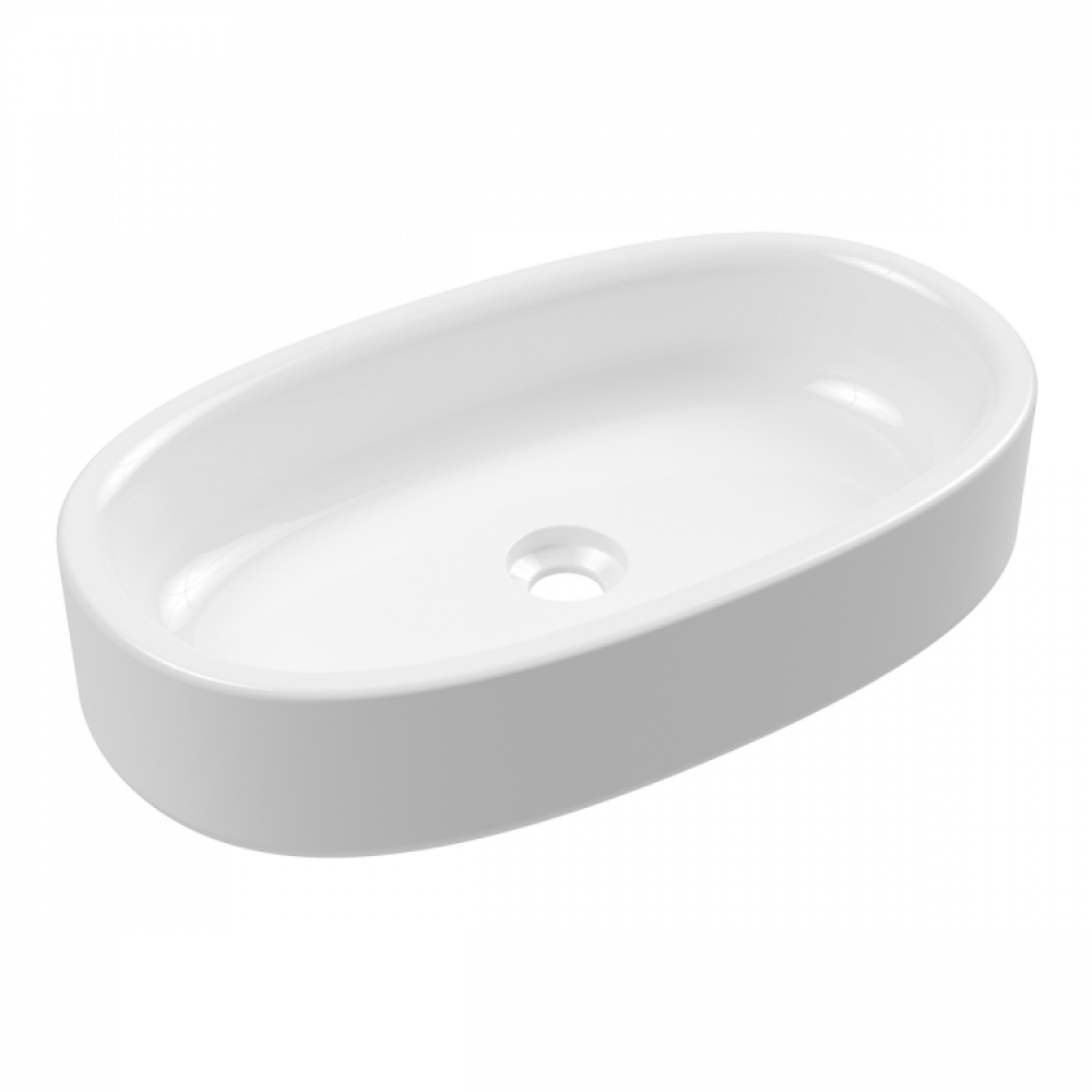 Раковина, Alice, Idilla, шгв 600*350*130, отверстия для смесителя-отсутствуют, цвет-белый глянцевый