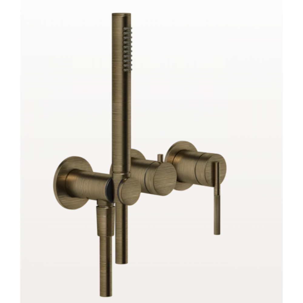 Смеситель для душа, Gessi, Ingranaggio, на 2 потребителя, цвет-Antique Brass