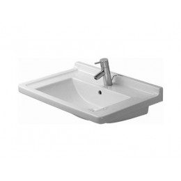 Раковина, Duravit, Starck 3, шгв 700*490*235, отверстия для смесителя-1, WonderGliss, цвет-белый