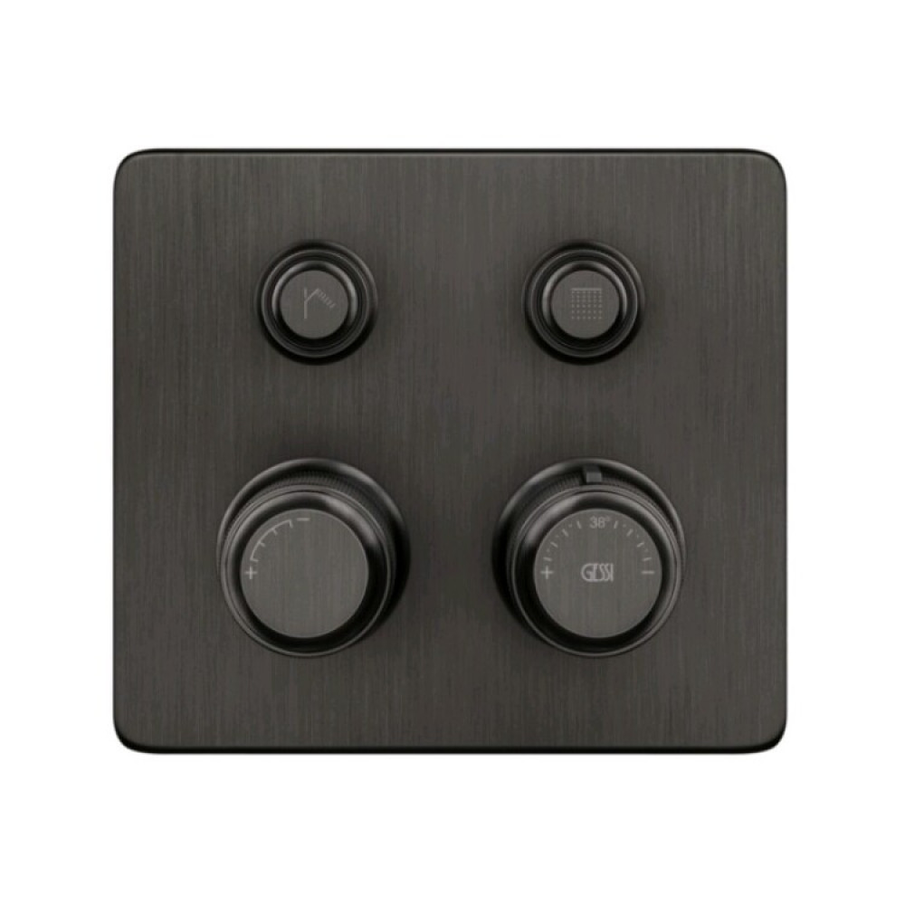 Смеситель для душа, Gessi, Hi-Fi Eclectic, на 2 потребителя, цвет-Black Metal Brushed PVD