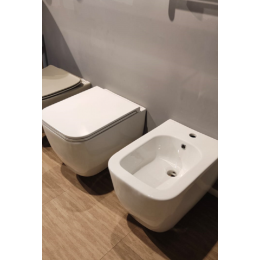 Комплект, Scarabeo, Teorema 2.0, унитаз с сиденьем, биде, набор быстрого монтажа для крепления, цвет-белый