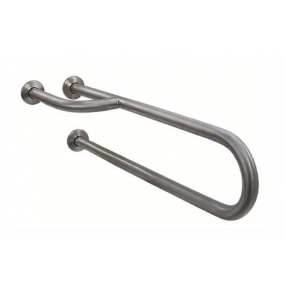 Поручень, Nofer, полукруглый левый неподвижный с тремя точками опоры, д 600, цвет-сталь матовая