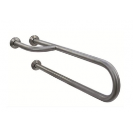 Поручень, Nofer, полукруглый левый неподвижный с тремя точками опоры, д 600, цвет-сталь матовая