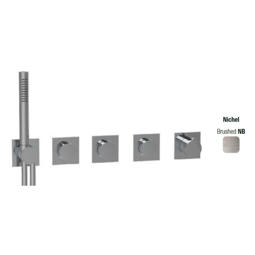 Смеситель для душа, Almar, Modular Push, на 3 потребителя, цвет-Brushed Nickel (Товар заказной, возврату не подлежит)