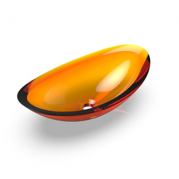 Раковина, KNIEF, Charm Shape, шгв 581*331*169, отверстия для смесителя-отсутствуют, цвет-Orange Crystal