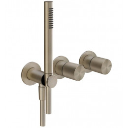 Смеситель для душа, Gessi, Habito Diamantato, на 2 потребителя, цвет-Finox Brushed Nickel