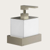 Дозатор для жидкого мыла, Gessi, Rettangolo, шгв 140*120*187, цвет дозатора-Finox Brushed Nickel/белый