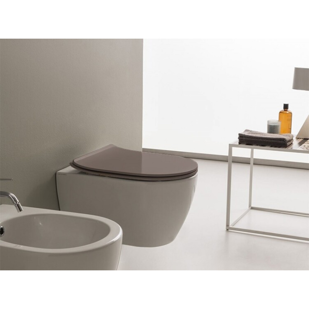 Сиденье для унитаза, Scarabeo, Moon/Glam, шг 360*505, цвет-песочный матовый (Sand matt)