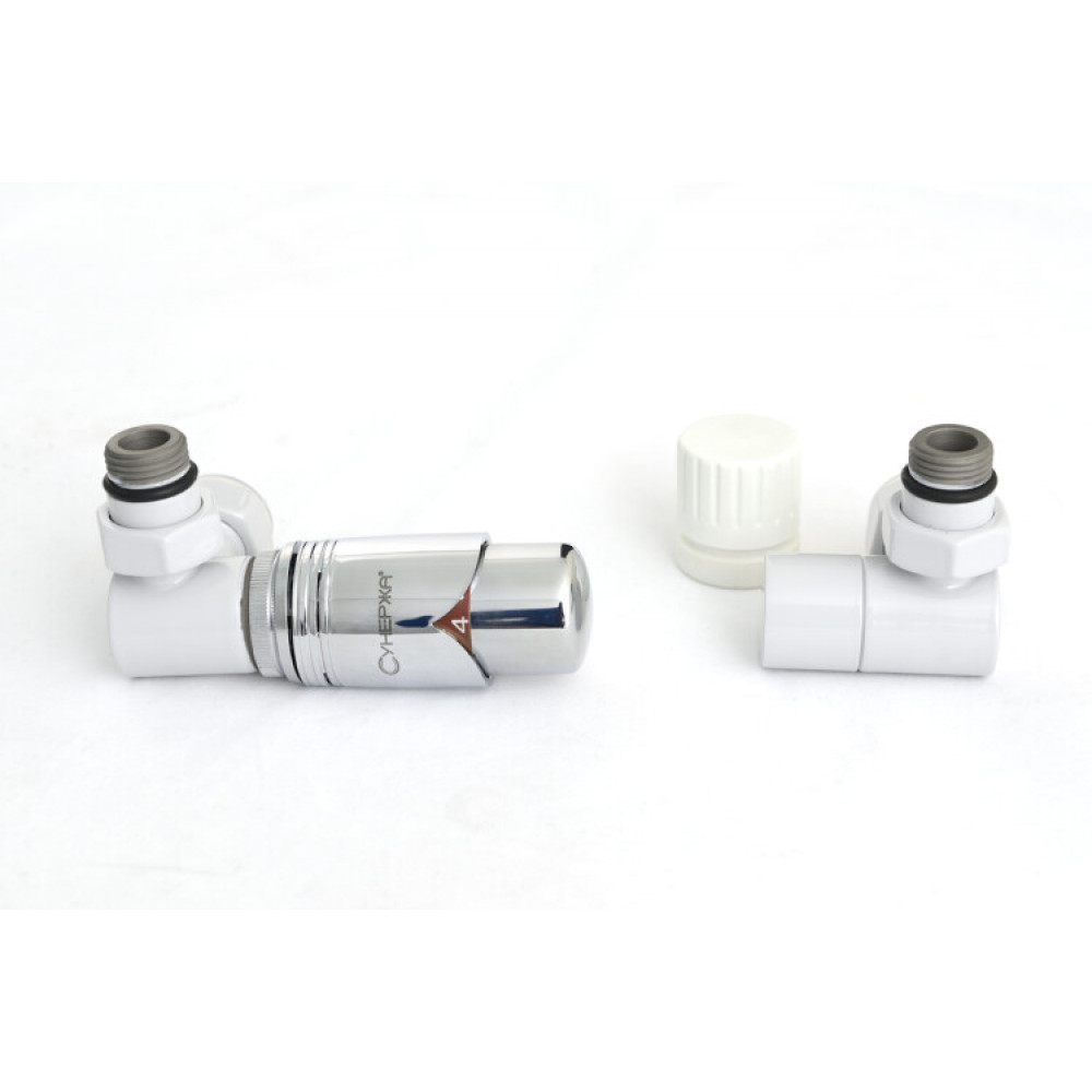 Автоматический терморегулятор, Сунержа, 3D, G 1/2" НР х G 3/4" НГ, набор, левый, цвет-RAL 7047 Телегрей 4