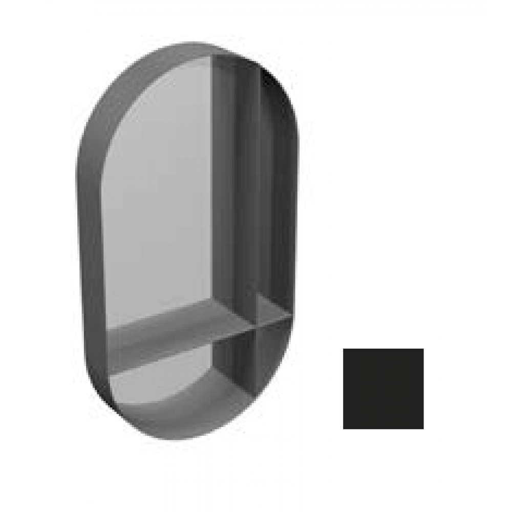 Зеркало, Scarabeo, овальное, с полками, шгв 500*100*900, без подсветки, цвет рамы-черный матовый