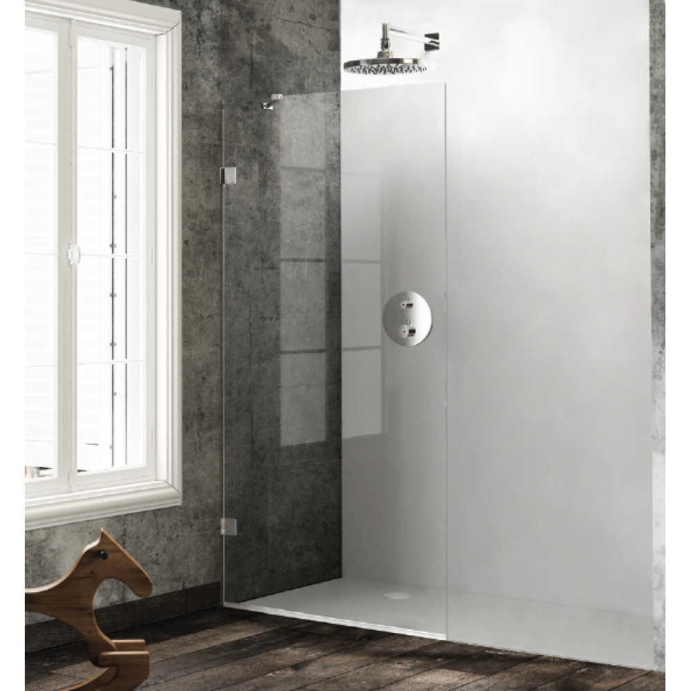 Душевая перегородка, Huppe, Solva Minimal, шв 800*1400, черный, цвет стекла-прозрачный