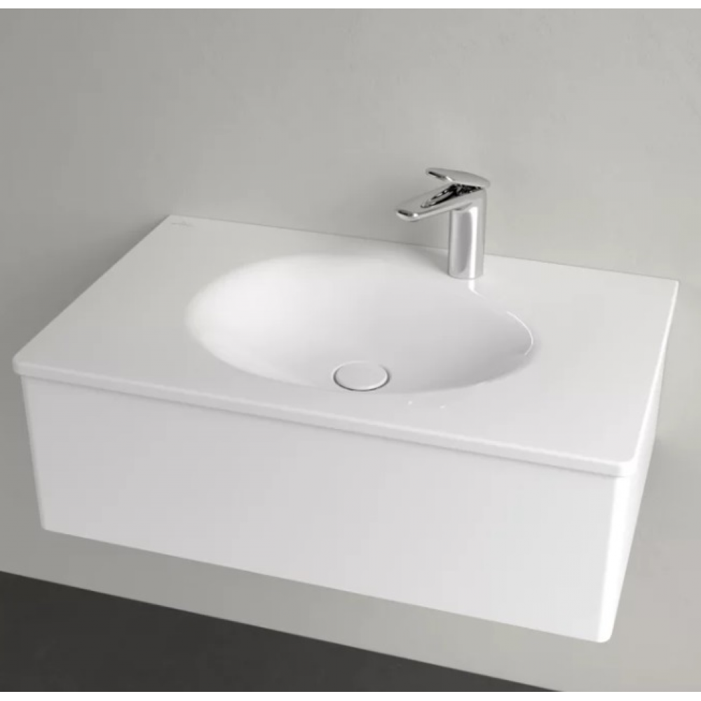 Раковина, Villeroy&Boch, Antao, шгв 800*500*150, отверстия для смесителя-1, CeramicPlus, цвет-альпийский белый