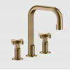 Смеситель для раковины, Gessi, Inciso, цвет-Warm Bronze Brushed PVD