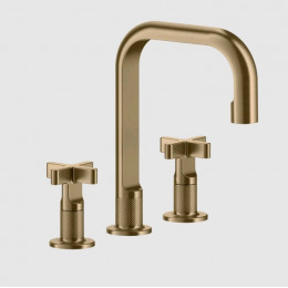 Смеситель для раковины, Gessi, Inciso, цвет-Warm Bronze Brushed PVD