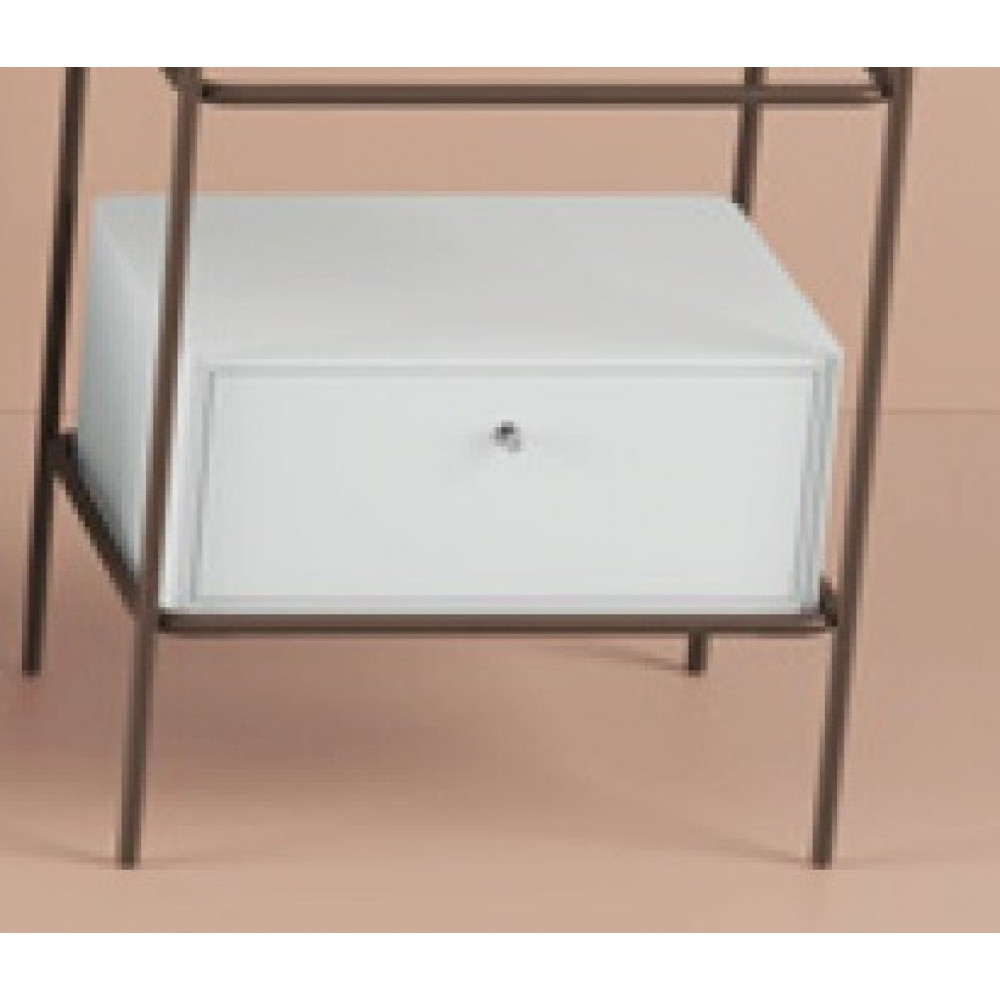 Ящик деревянный выдвижной, Artceram, Fuori scala, 50,6х35,5хh22 см для металлической консоли, цвет белый матовый