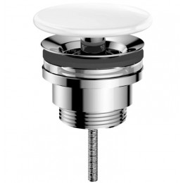 Донный клапан, Smartflow, для раковин, 1 1/4", цвет-хром/белый