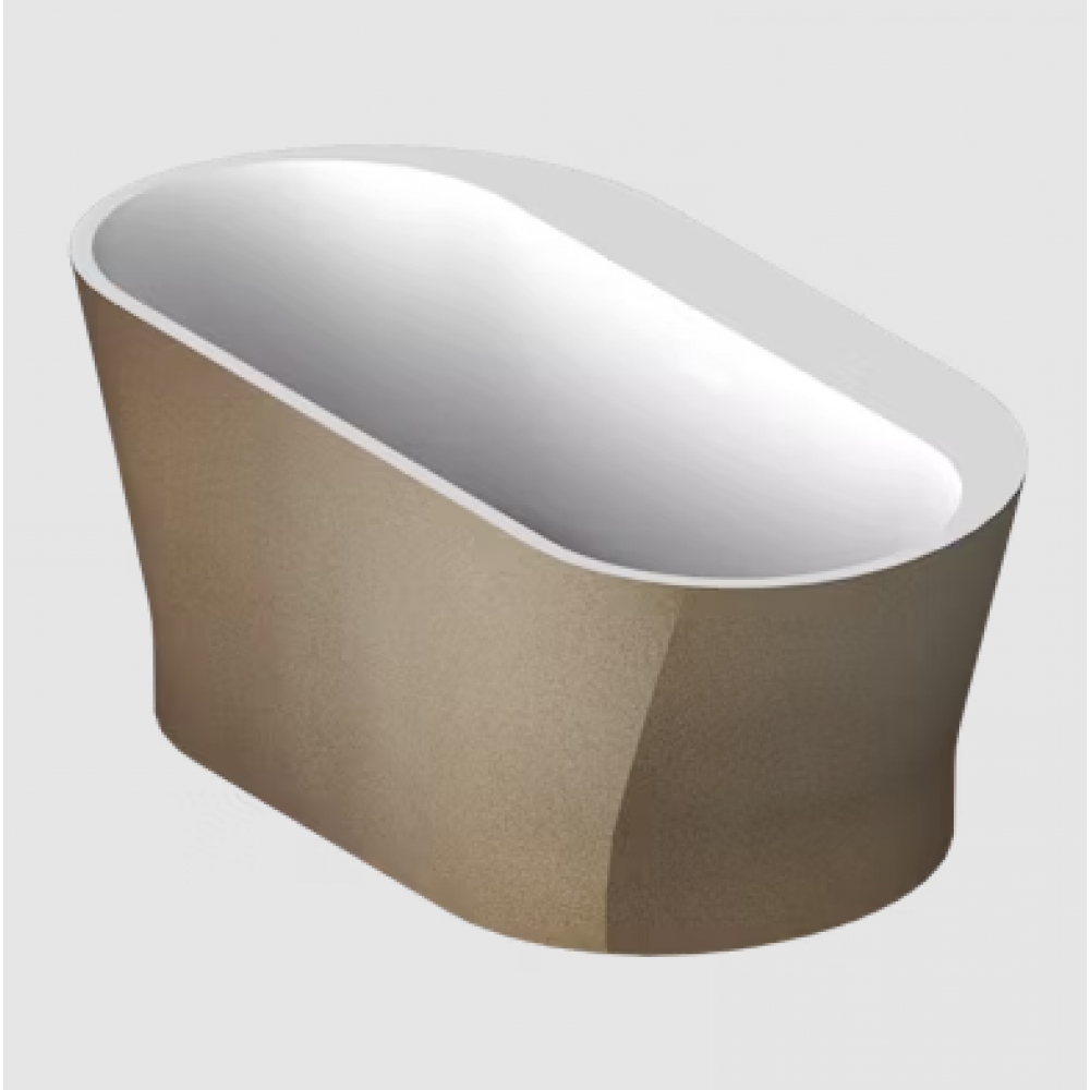 Ванна, THG, MONCEAU, шгв 1660*800*600, цвет-белый матовый/металлизированная бронза