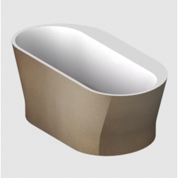 Ванна, THG, MONCEAU, шгв 1660*800*600, цвет-белый матовый/металлизированная бронза