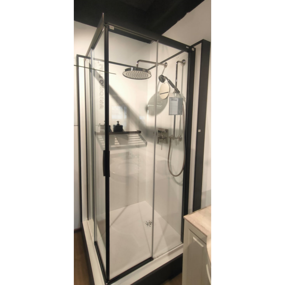 Душевое ограждение, Duka, Natura 4000, двустворчатое, дверь L шв 900*2000 + дверь R шв 900*2000, фурнитура-черный жемчуг, ACS, цвет стекла-прозрачный