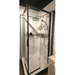 Душевое ограждение, Duka, Natura 4000, двустворчатое, дверь L шв 900*2000 + дверь R шв 900*2000, фурнитура-черный жемчуг, ACS, цвет стекла-прозрачный