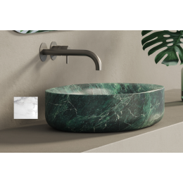 Раковина, DEA Design, Monza, шгв 615*420*150, отверстия для смесителя-отсутствуют, цвет-carrara (белый мрамор)