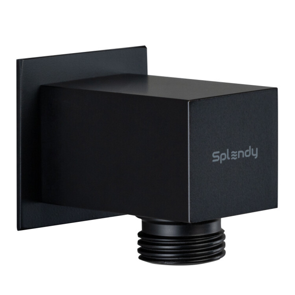 Шланговое подсоединение, Splendy, квадратный отражатель, без держателя, цвет-черный матовый